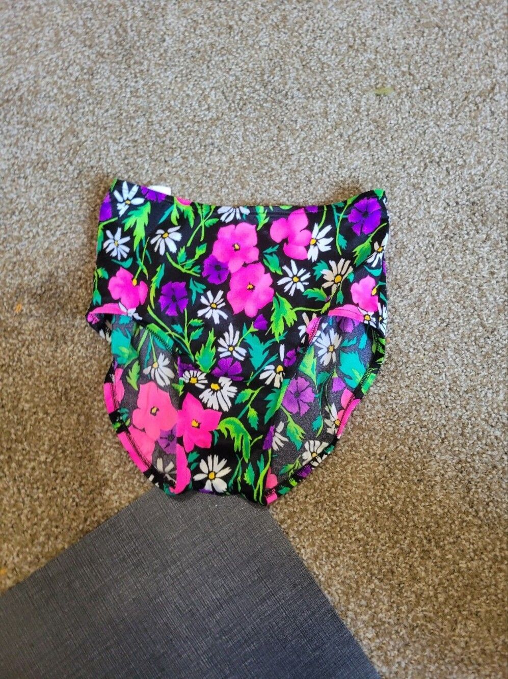 Vintage Womens Neon Flower Bikini Bottoms Size 10
